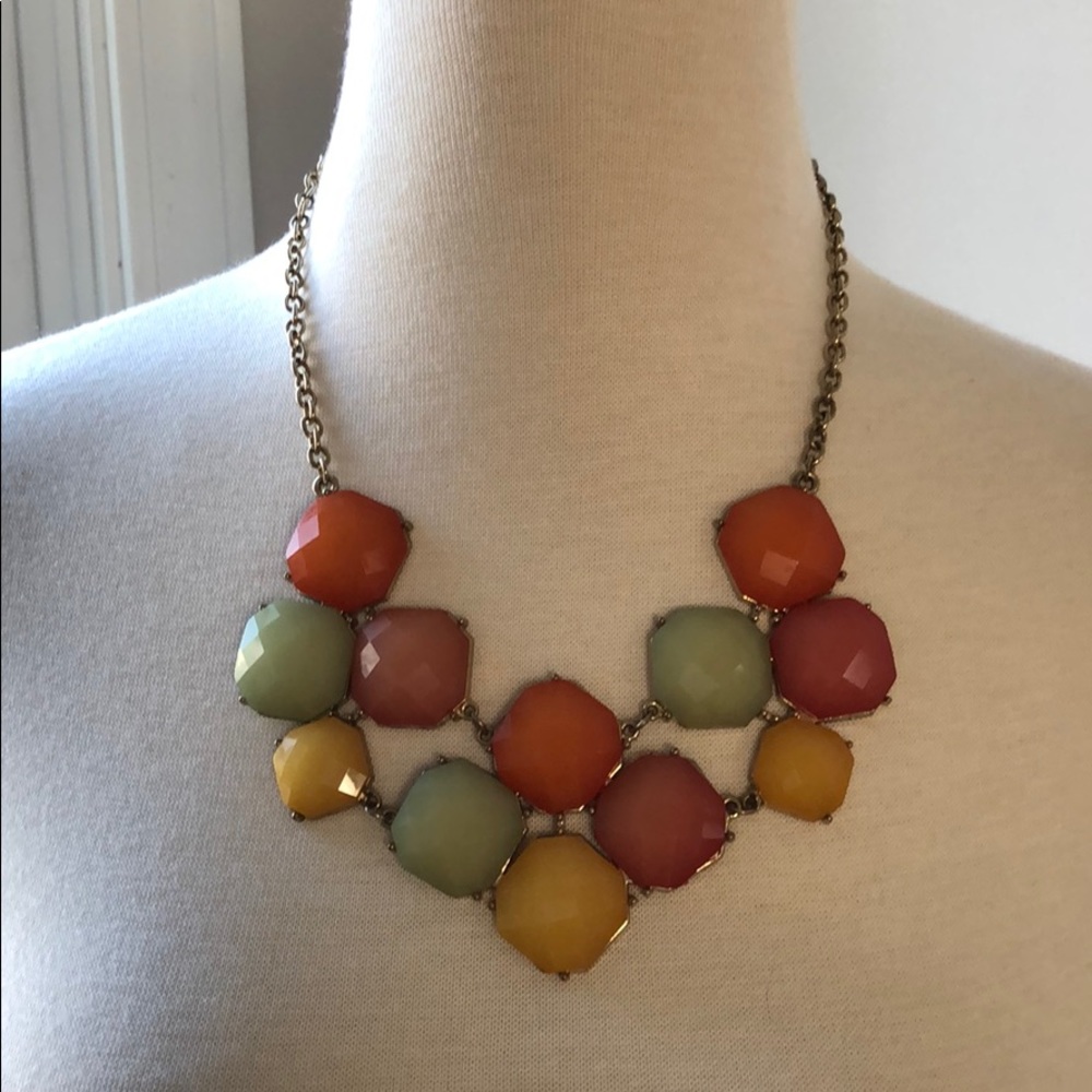 Statement Necklace orange yellow green